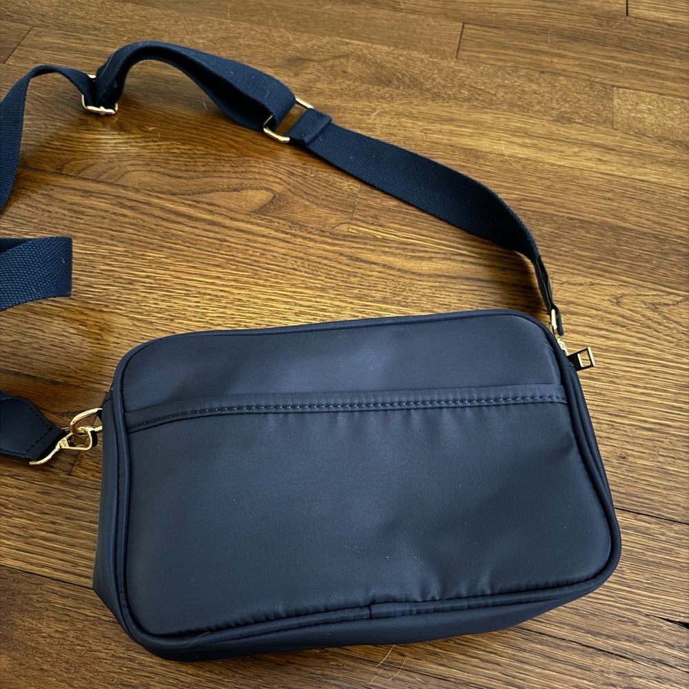 Navy Blue Nylon Camera Crossbody Purse